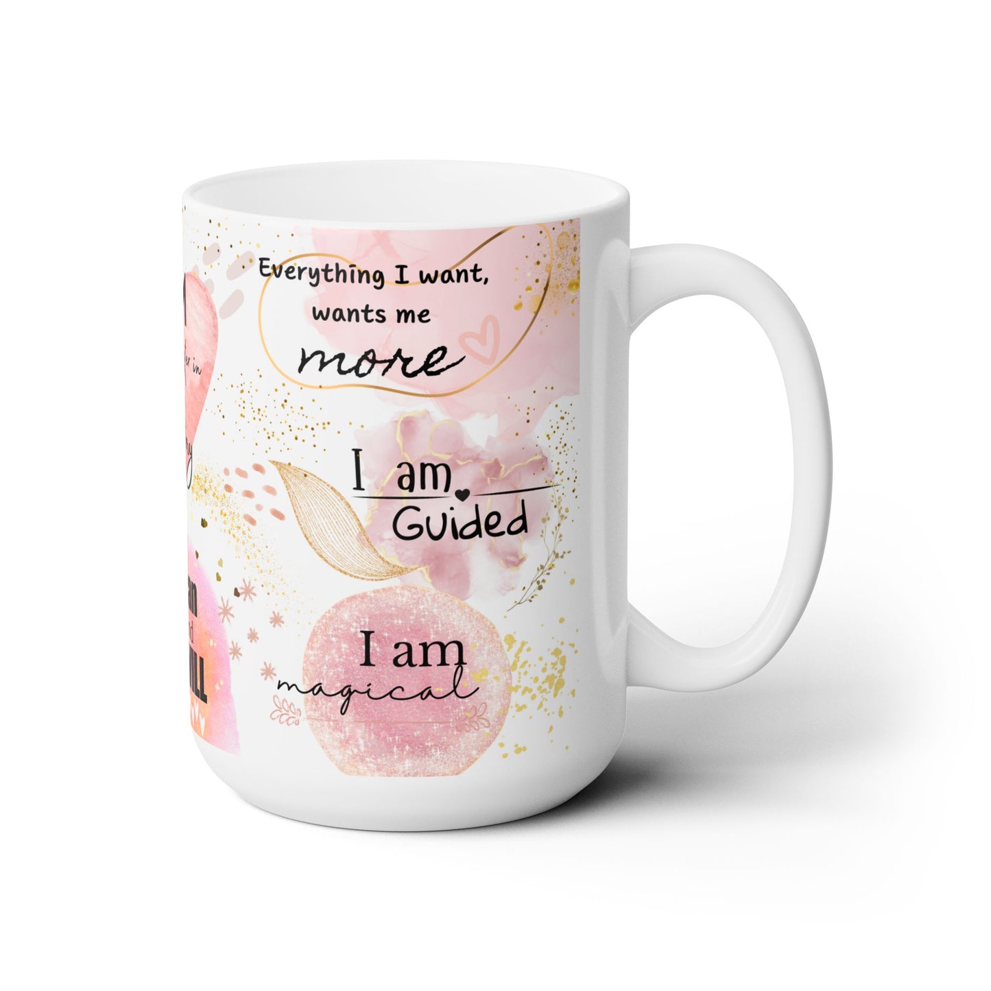 I Am Affirmation Pink Peach Theme Ceramic Mug Morning Coffee Mug Gift for Her