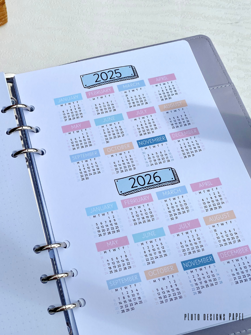 Undated Pastel Weekly Planner In Binder