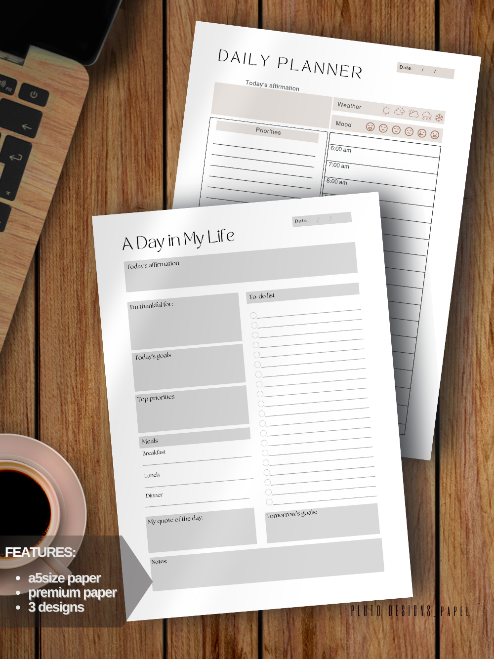 Daily Planner with Time Schedules Writing Pad Notepads