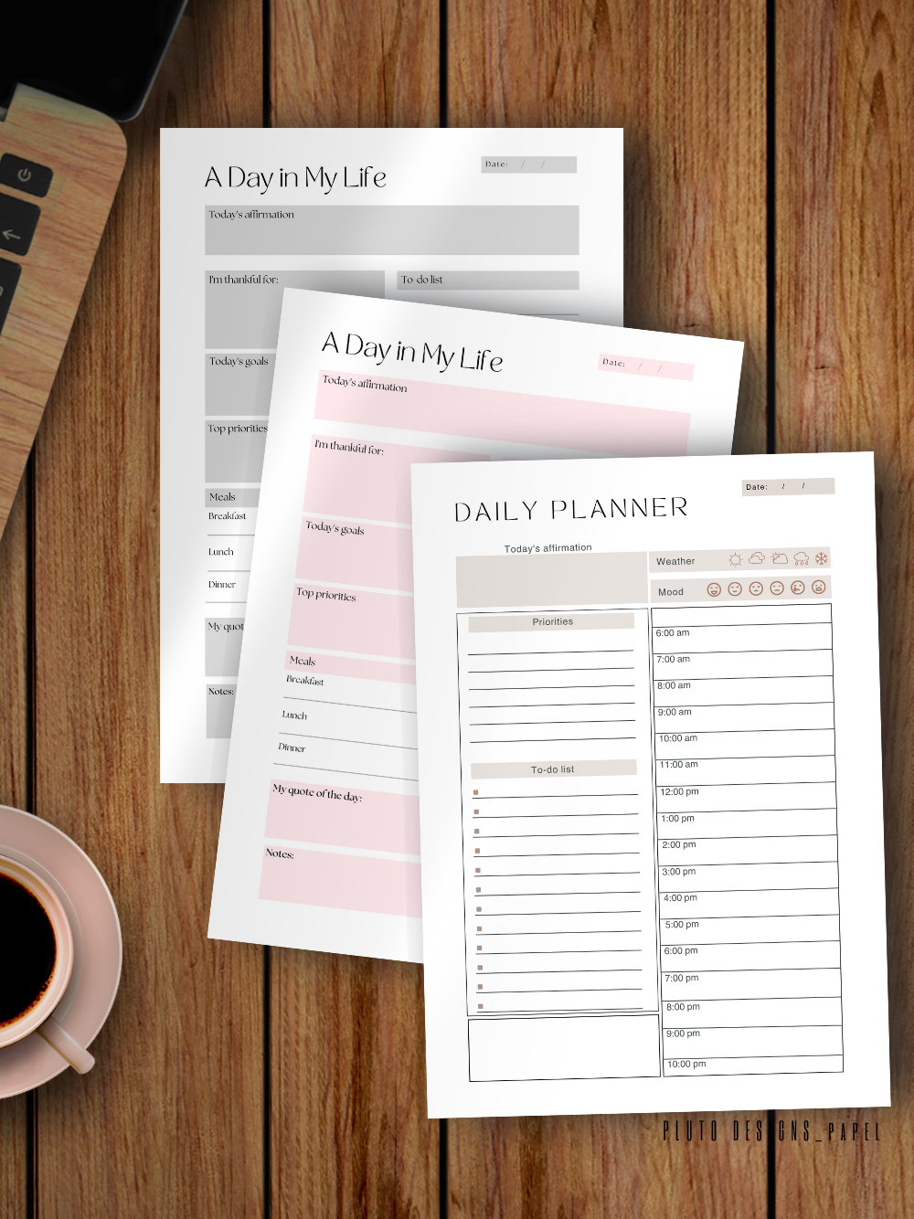 Daily Planner with Time Schedules Writing Pad Notepads