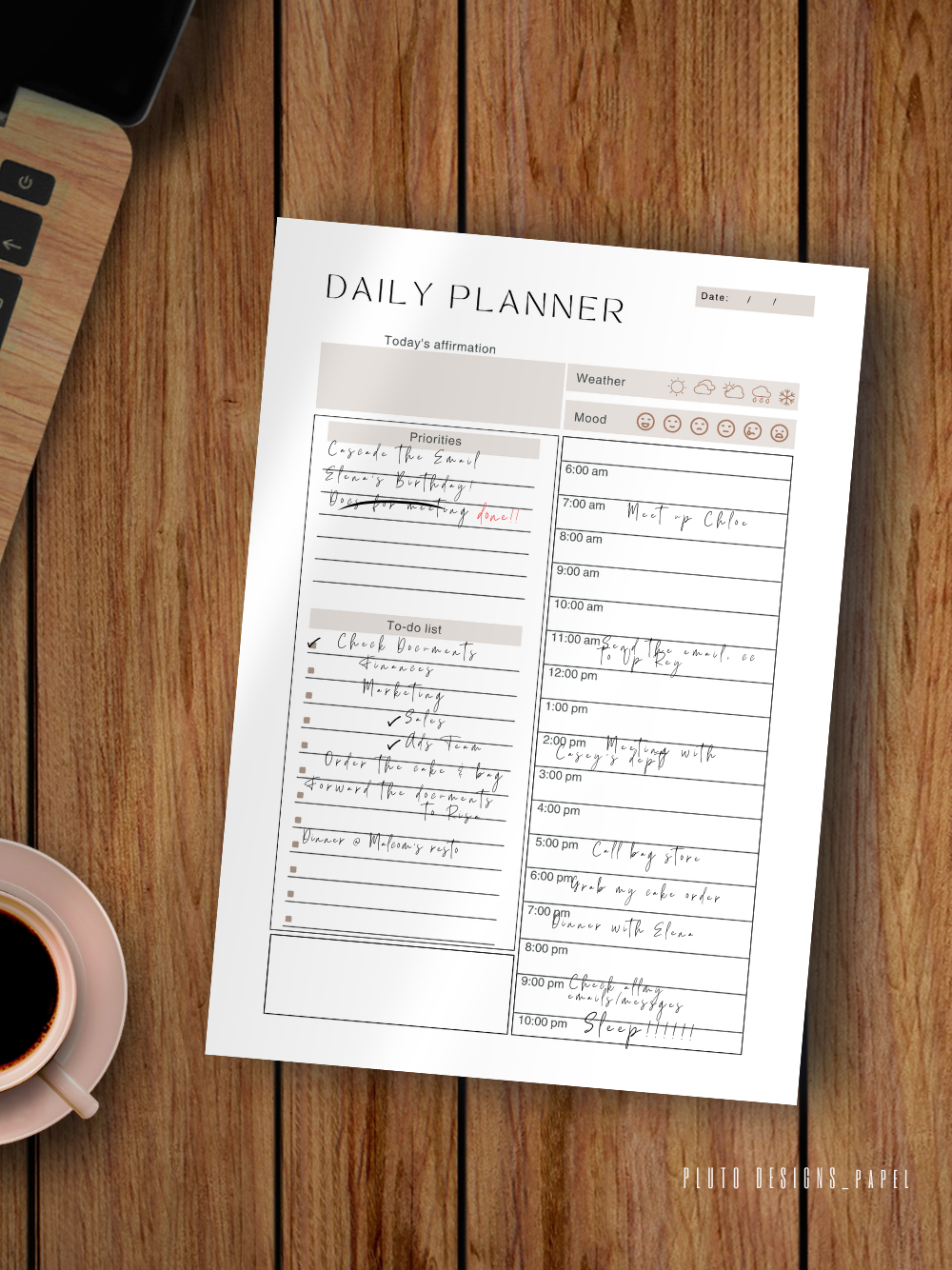 Daily Planner with Time Schedules Writing Pad Notepads