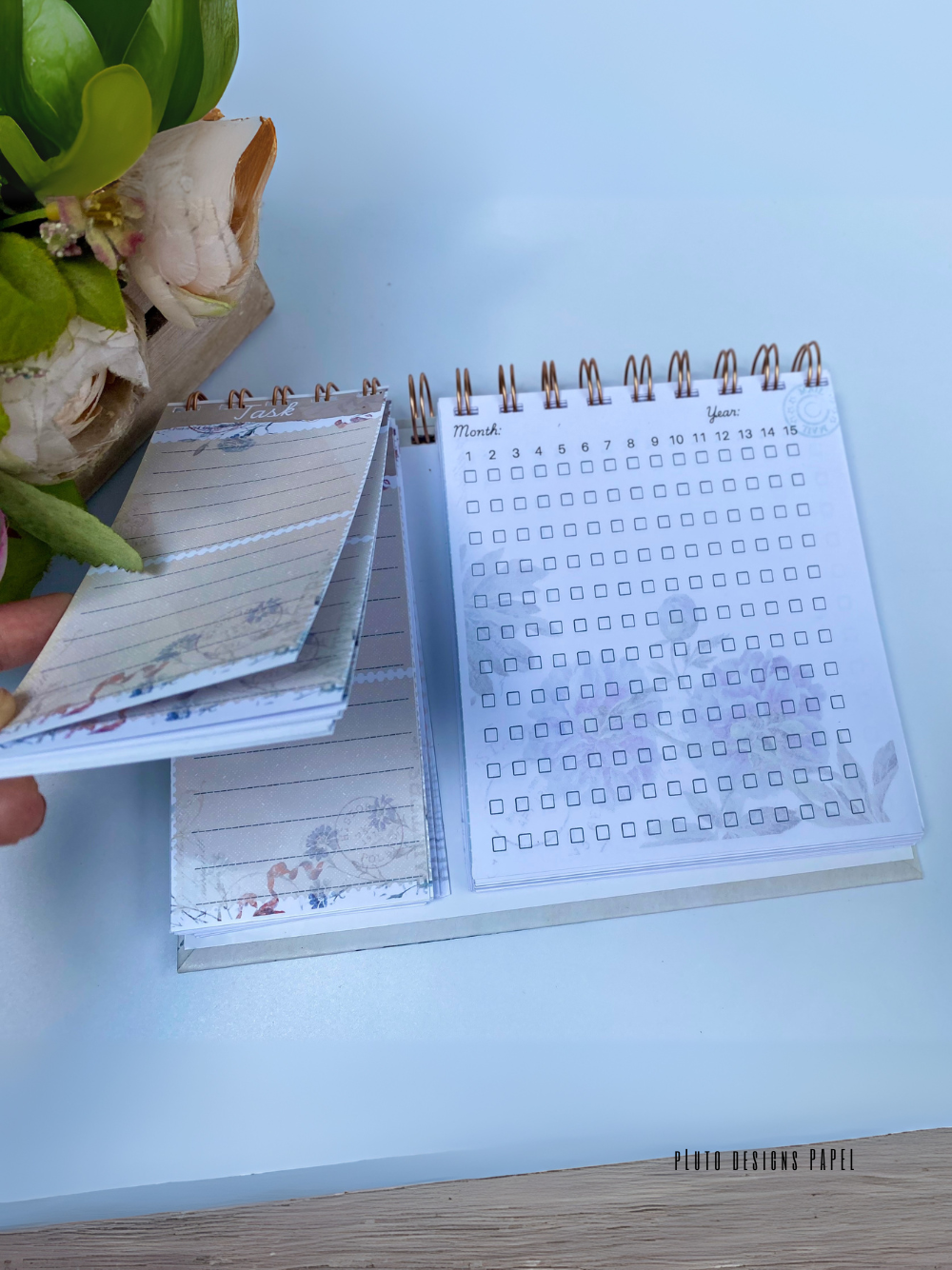 Vintage-Inspired Daily Task Tracker & Habit Monitor Undated Planner