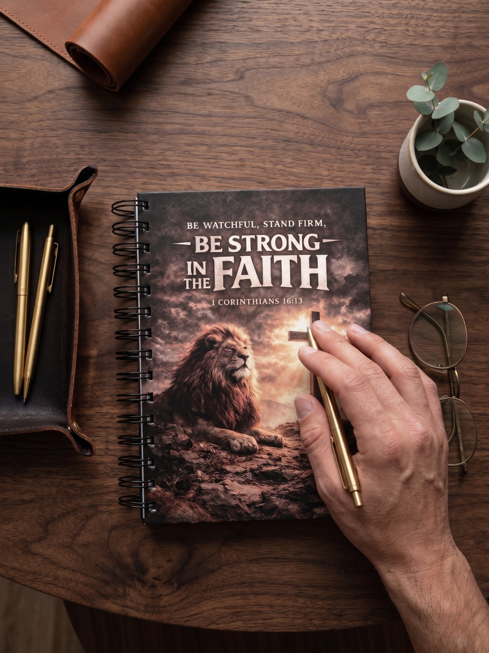 Be Strong in the Faith | Man of Faith Journal Notebook | Christian Theme Stationeries