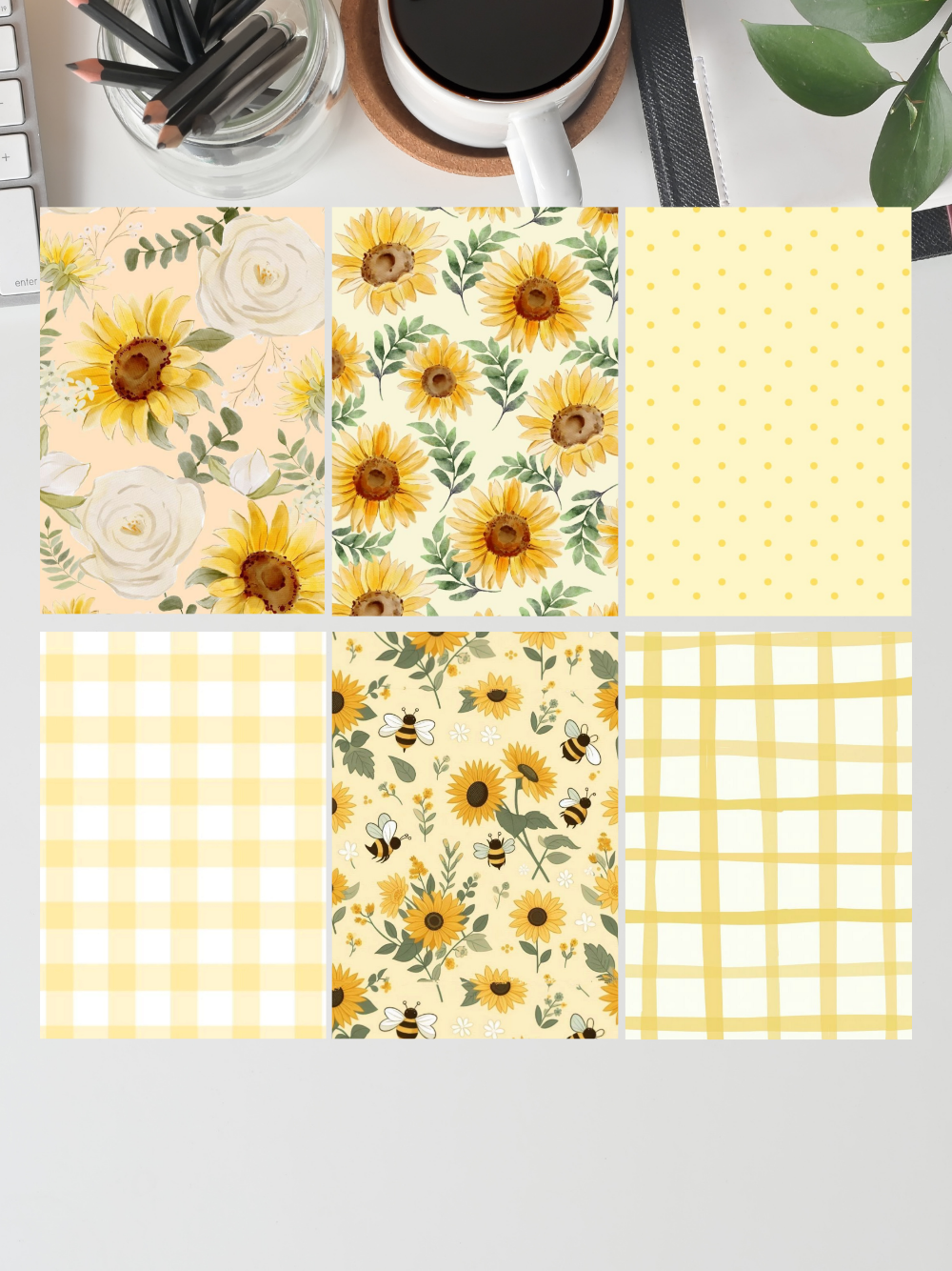 Designer Paper Pad – Sunflower Sunshine Yellow Theme Scrapbook Paper Set
