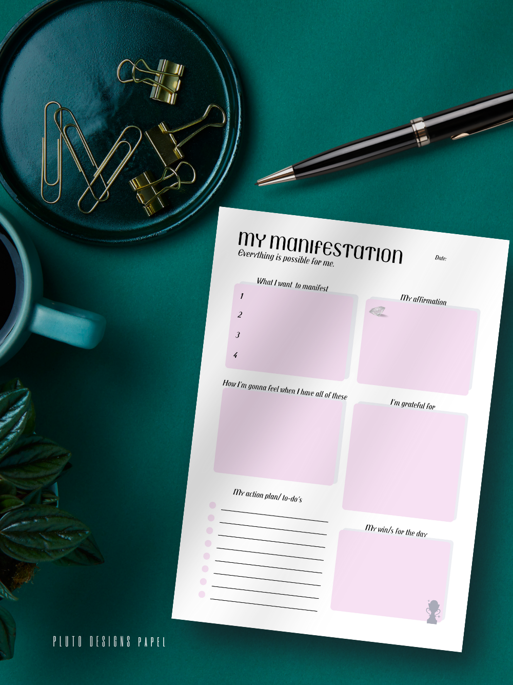 Manifestation Notepad – Daily Law of Attraction Journal Sheets for Intentions & Goals