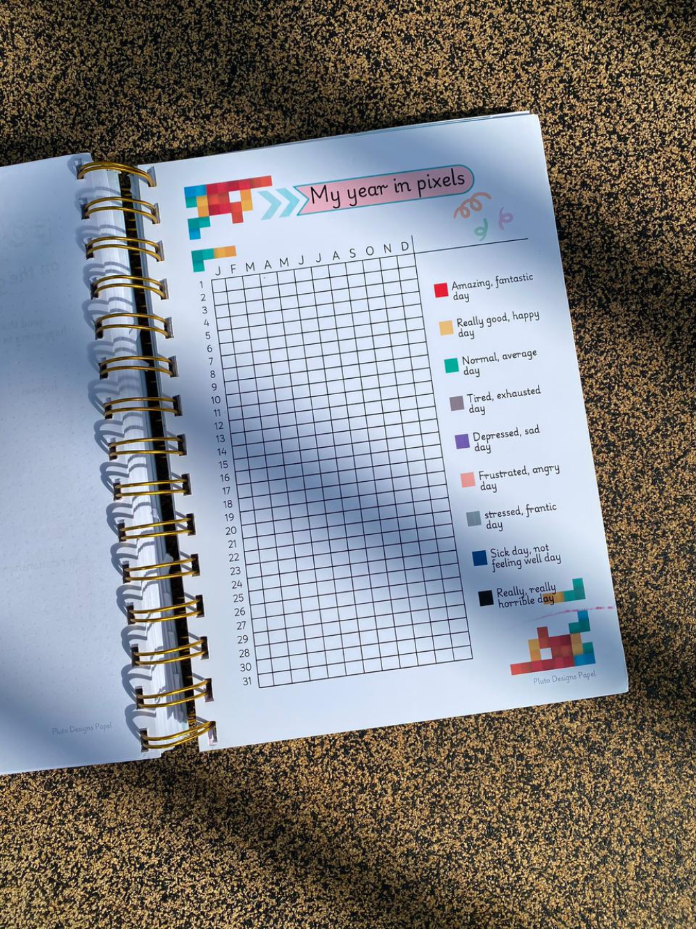 Pastel Undated Calendar Weekly Planner with Password, Trackers and Notes
