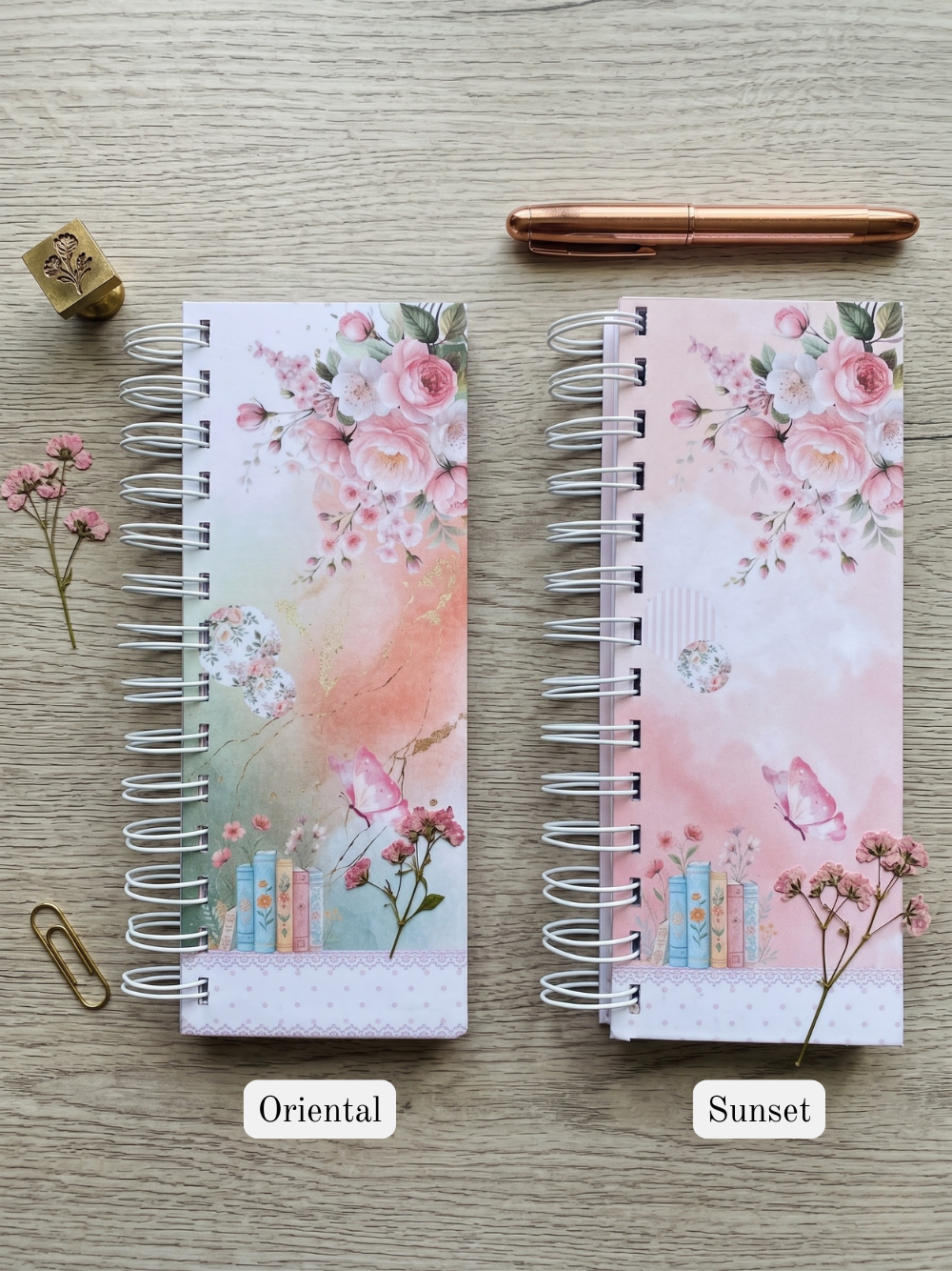 Whimsy Bloom Slim Spiral Writing Pad Elegant Slim Spiral Writing Pad | Dreamy Floral Stationery Notepad Planner