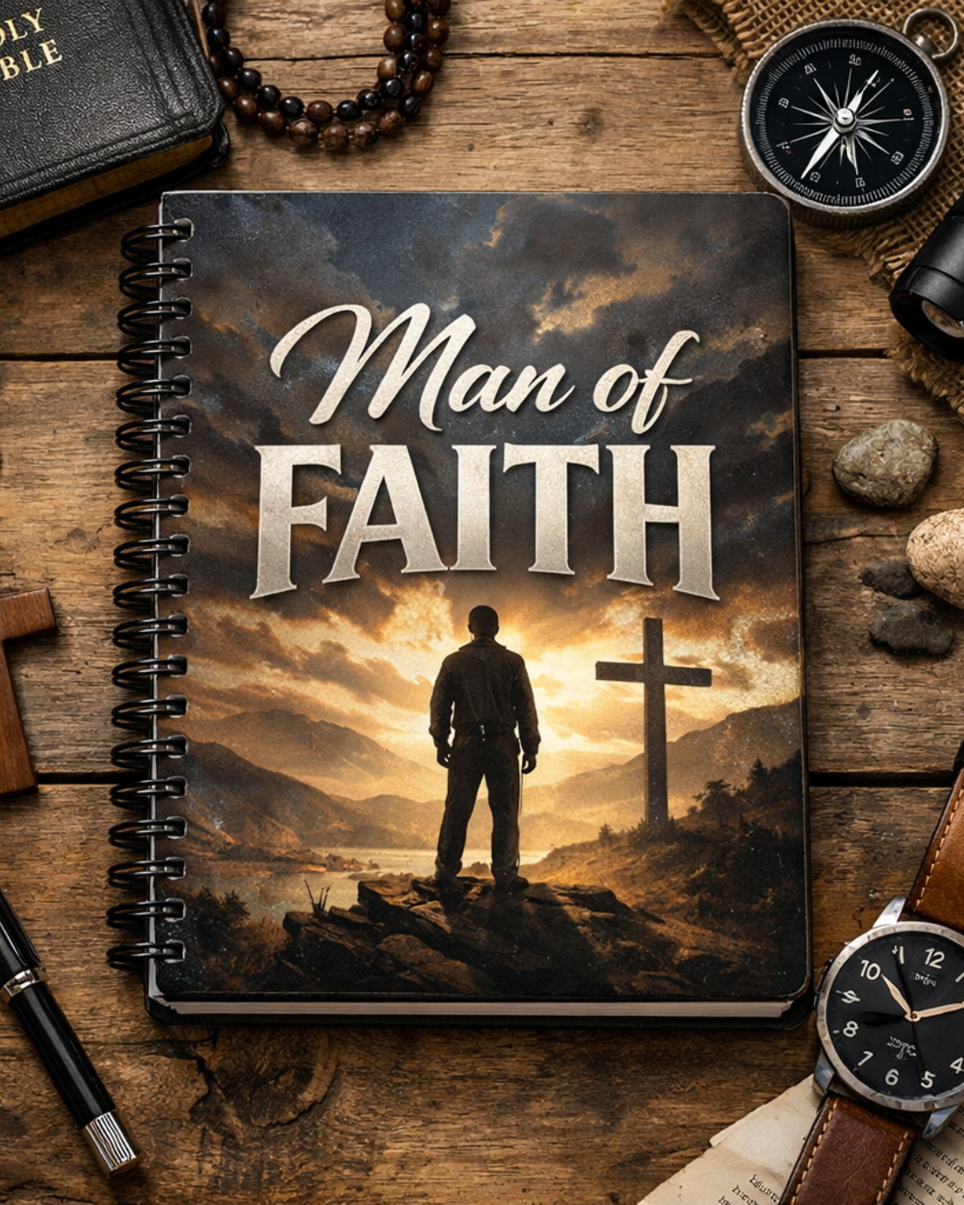 Man of Faith Journal Notebook | Christian Theme Stationeries
