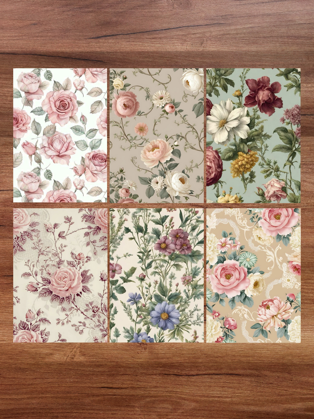 Designer Paper Pad – Vintage Florals and Swirls Theme Scrapbook Paper Set