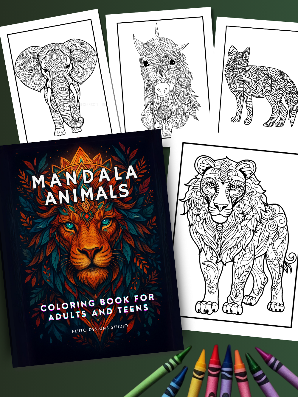 Mandala Animal Coloring Book for Kids Adults & Teens: 75+ Animal Designs for Stress-relief and Relaxation