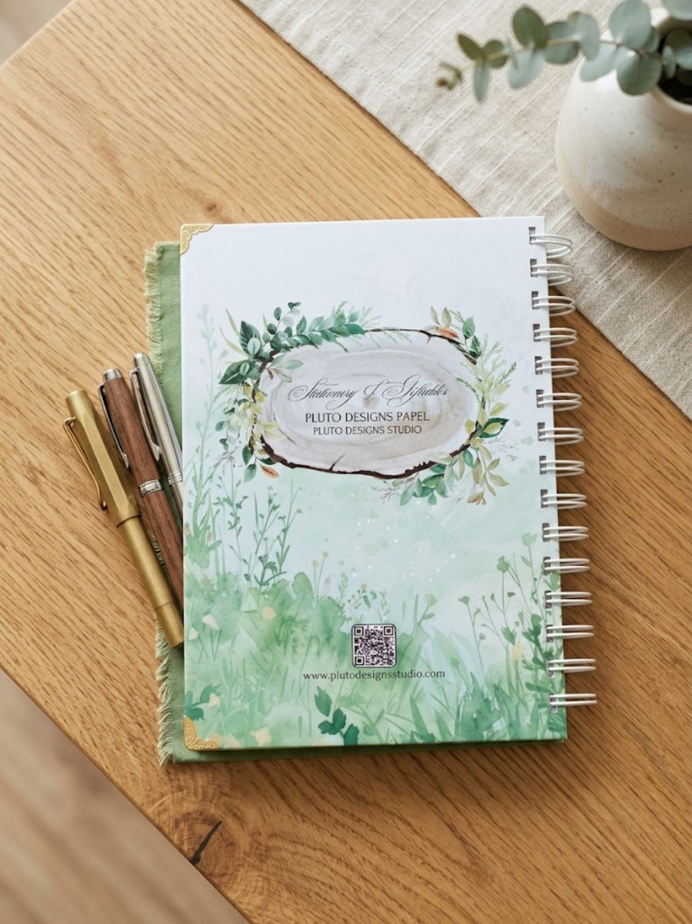 Green Garden Undated A5 Planner | Nature-Inspired Weekly & Monthly Planner by Pluto Designs Studio Papel