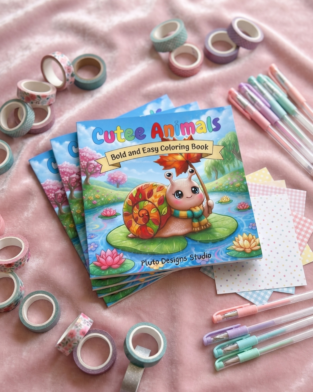 Cute Animal Coloring Book | Bold & Easy Pocket Coloring Book | 4x4 Mini Coloring Book for All Ages