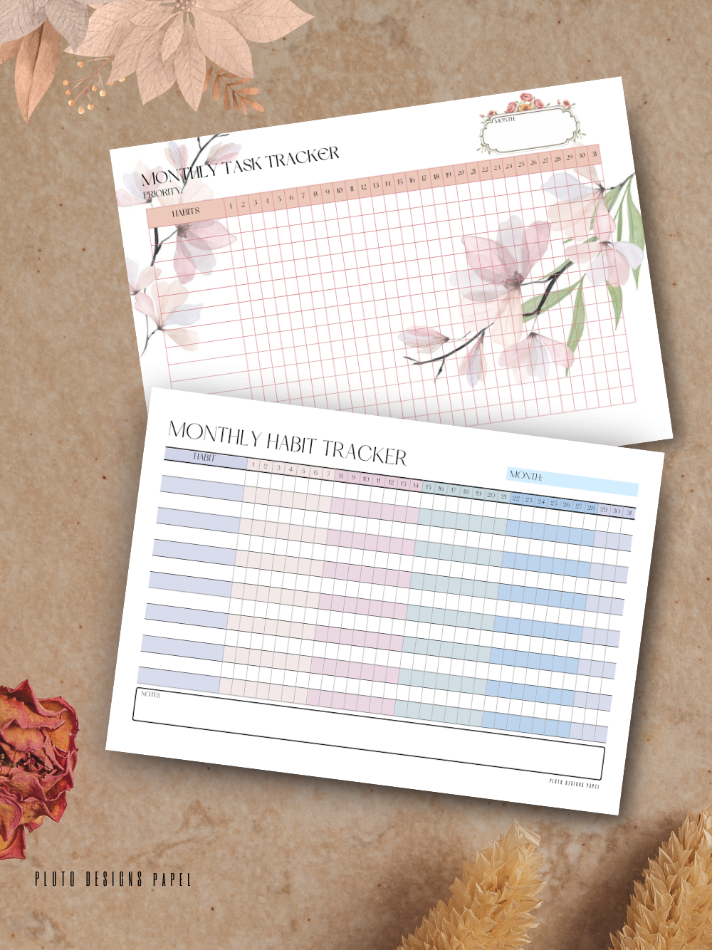Monthly Habit & Task Tracker – Stay Organized, Stay Inspired Planner
