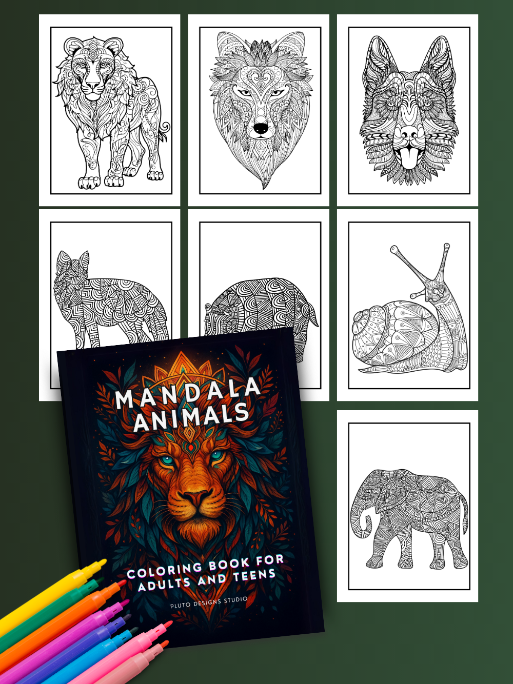 Mandala Animal Coloring Book for Kids Adults & Teens: 75+ Animal Designs for Stress-relief and Relaxation