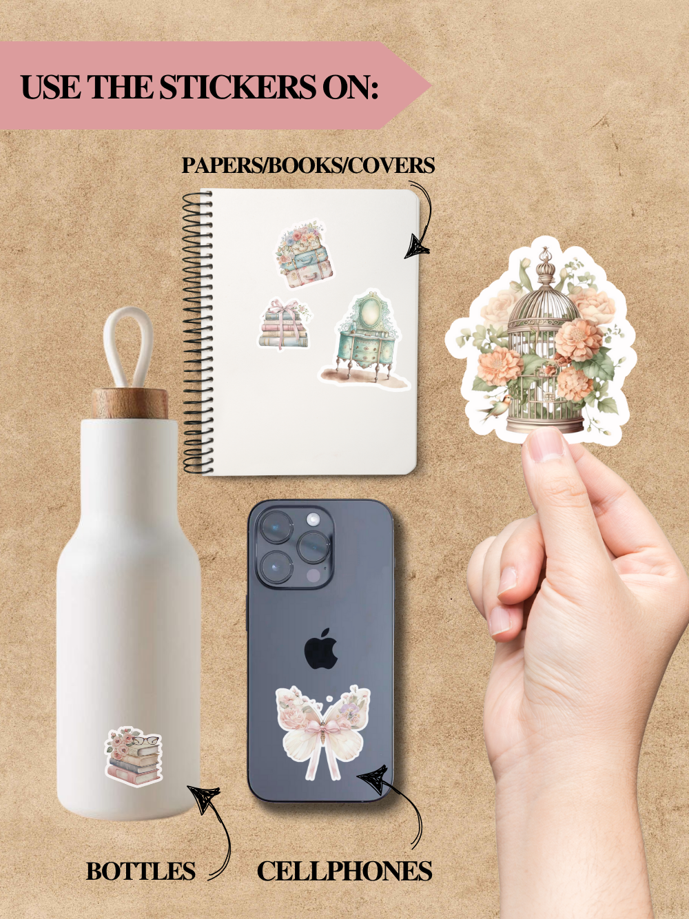 Shabby Chic Stickers (30 Pcs)