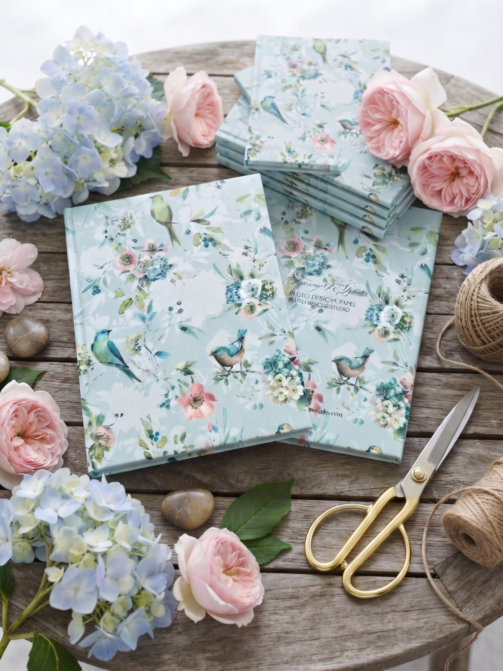Birds & Blooms Glitter Hardcover A5 Notebook with Sticker Pack | Unlined Colored Page Notebook by Pluto Designs Studio Papel