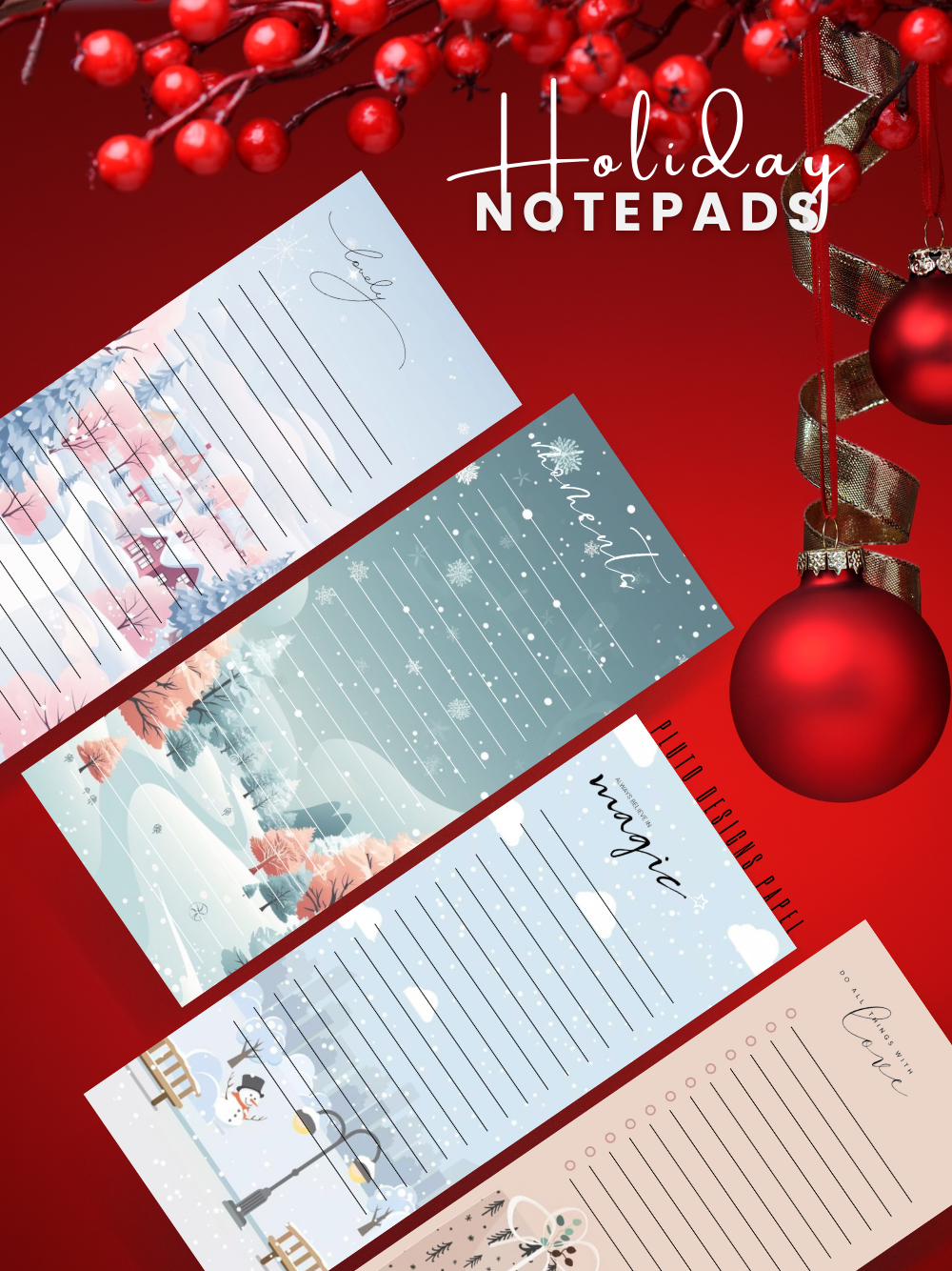 Holiday Christmas Notepad & To-Do List