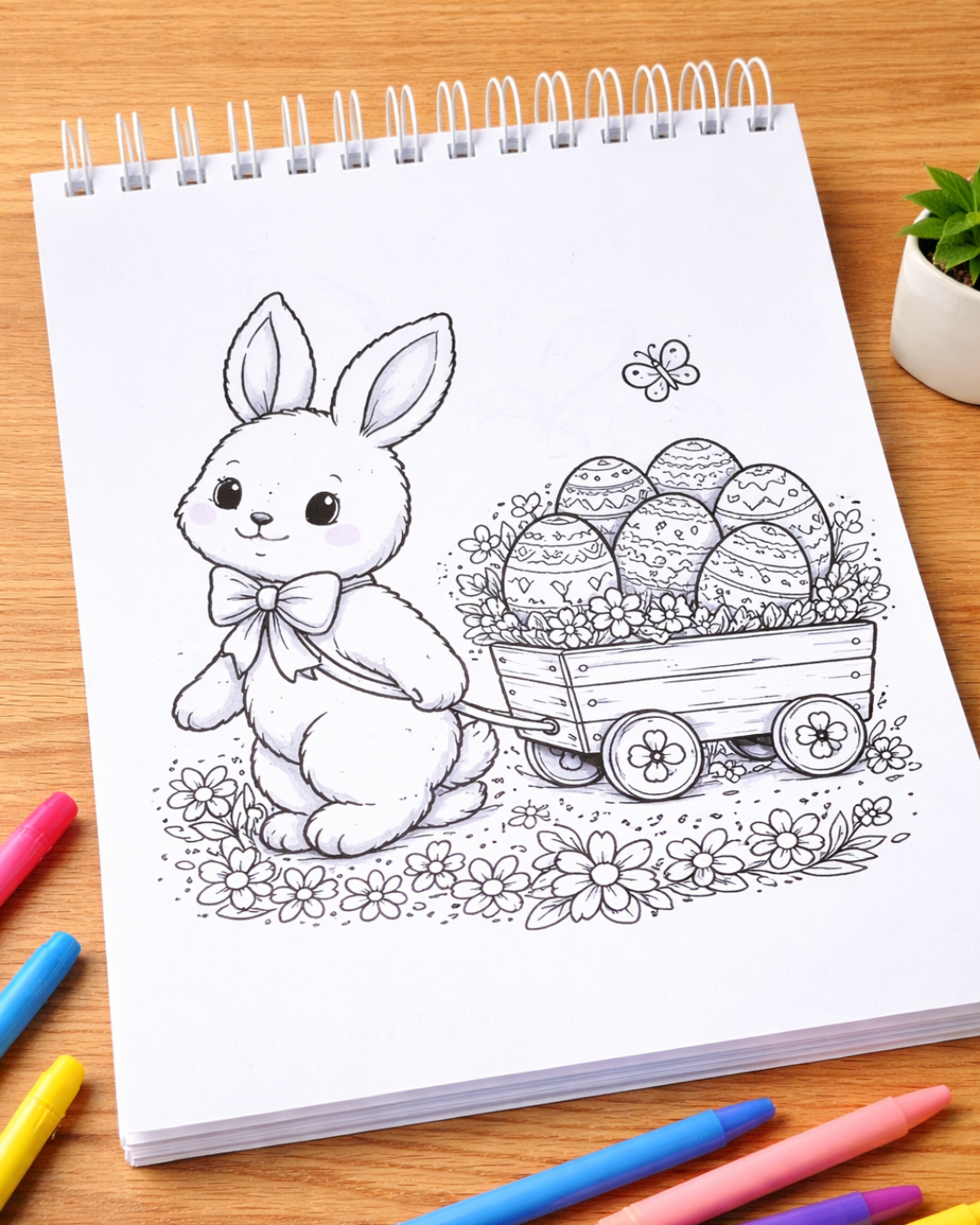 Happy Easter Coloring Book for Kids (Ages 7–12) – Cute Bunny & Easter Egg Coloring Pages | Bold & Easy Designs