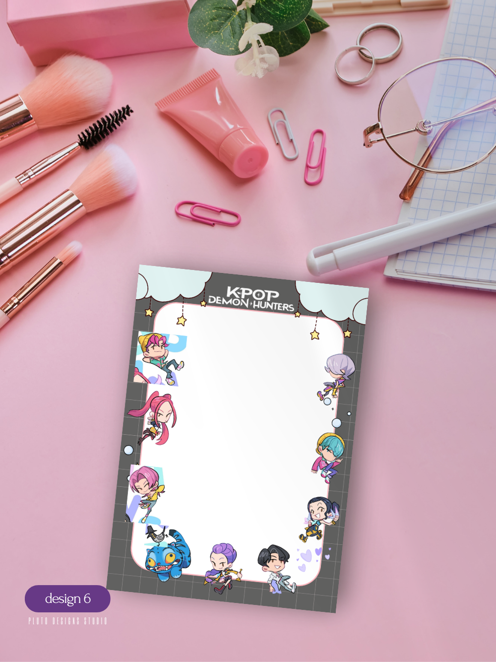 Kpop Demon Hunters A6 Notepad Writing Paper – 7 Cute Designs