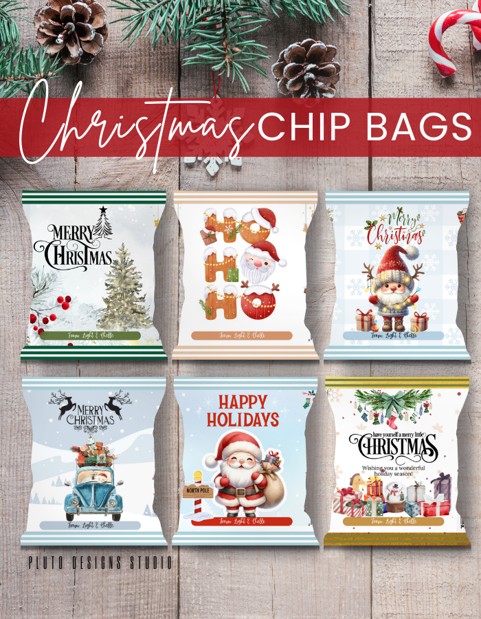 Christmas-Themed Chip Bags for Holiday Season B1