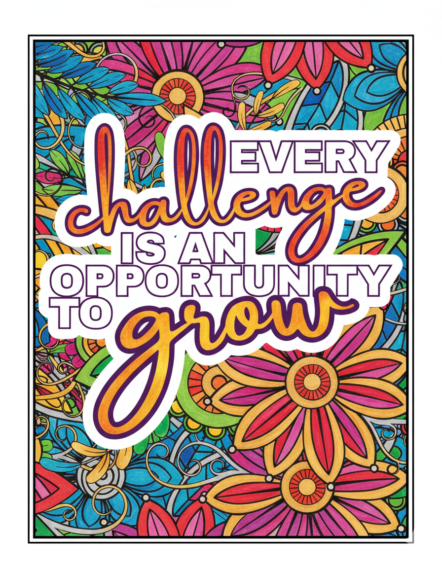 Mandala Positive & Motivational Message for Inspiration Coloring Book for Teens & Adults