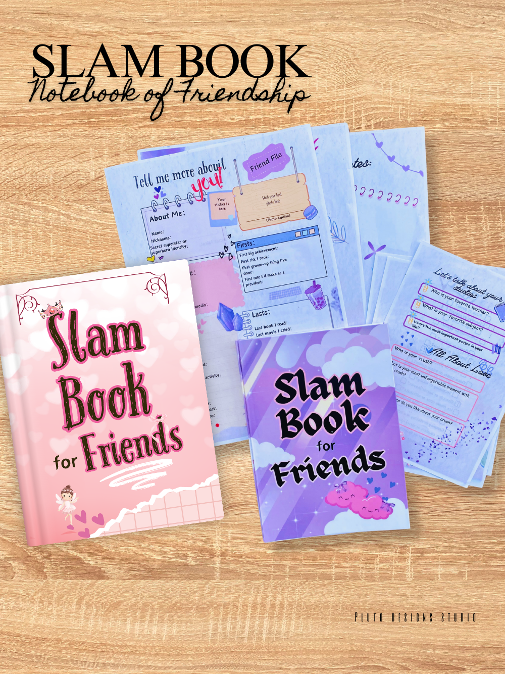 Slam Book for Friends – Fun & Interactive Friendship Notebook Diary for Kids and Teens