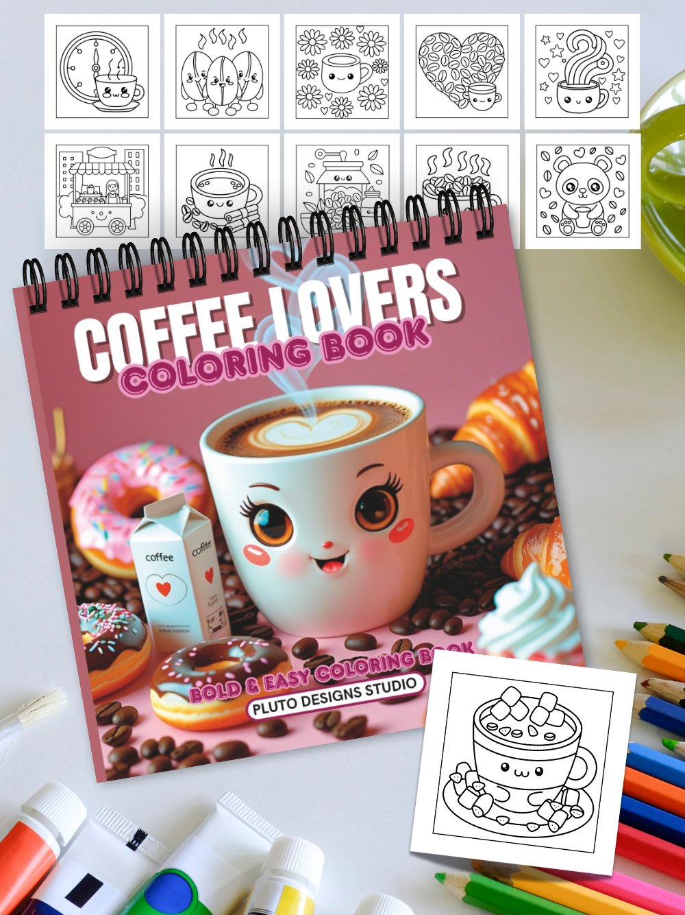 Coffee Lovers Coloring Book – Bold & Easy Designs for Kids, Teens, Adults and Seniors | Gifts