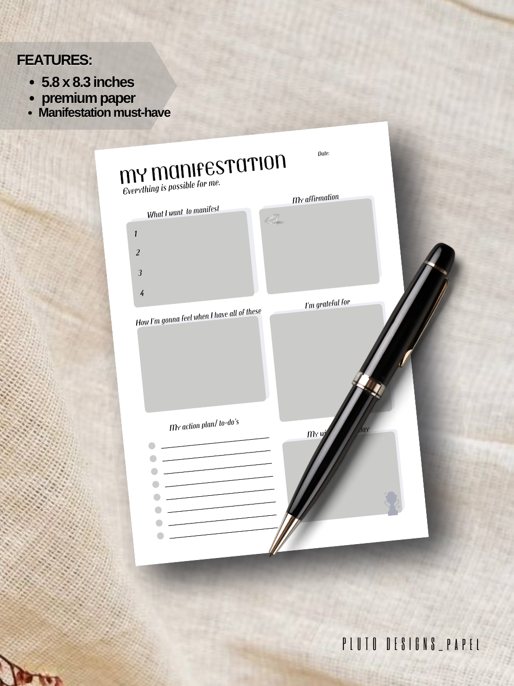 Manifestation Notepad – Daily Law of Attraction Journal Sheets for Intentions & Goals