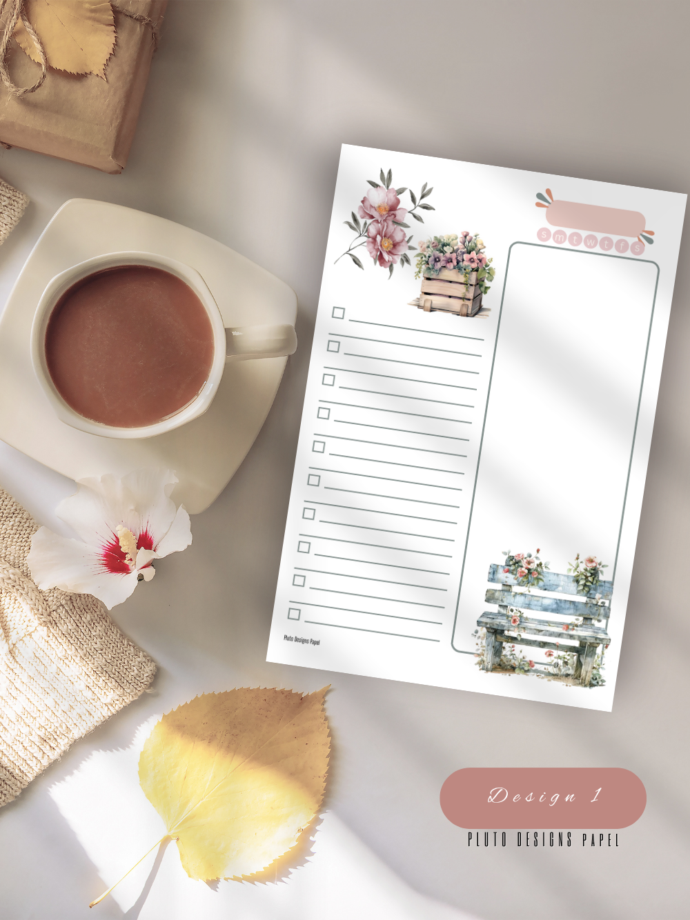 A5 To-Do List Notepad – Pastel Shabby Chic Design