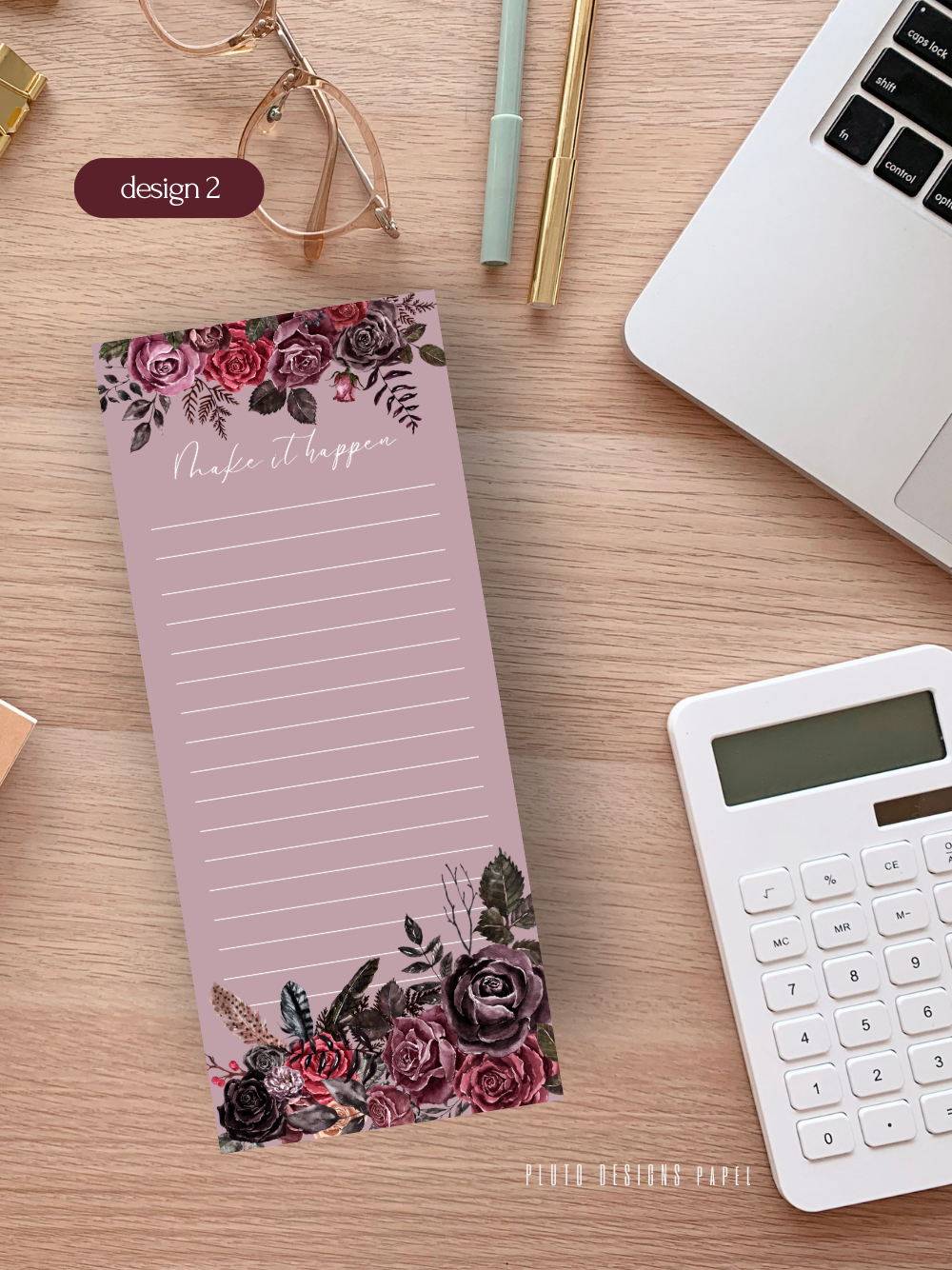 Floral Memo Pad – Notepads Elegant 3-Design Collection
