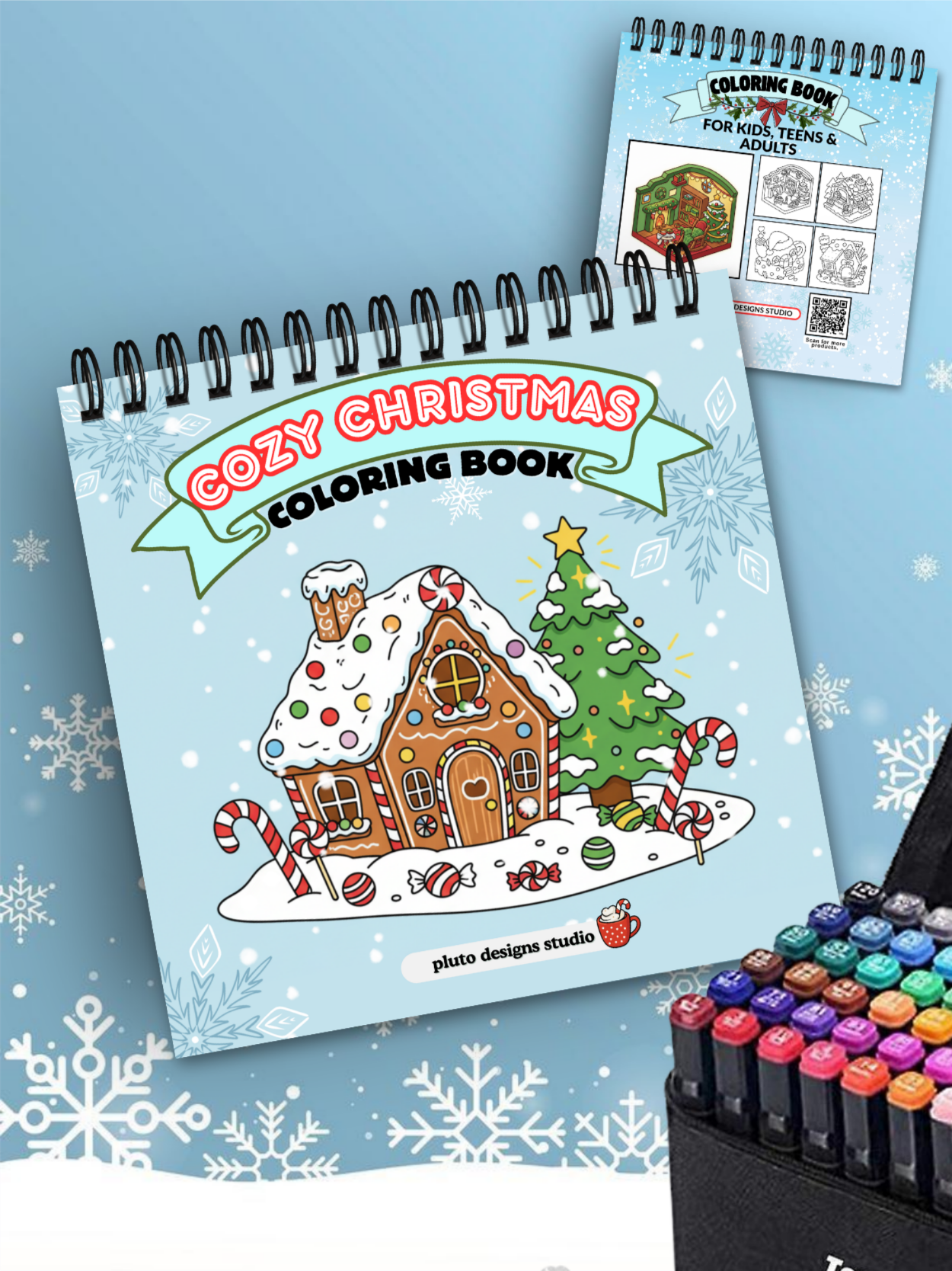 Cozy Christmas Coloring Book – 60 Festive Illustrations | Relaxing Holiday Coloring Book