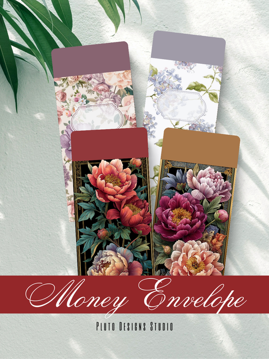 Money Envelope Elegant Floral Border Vintage Theme