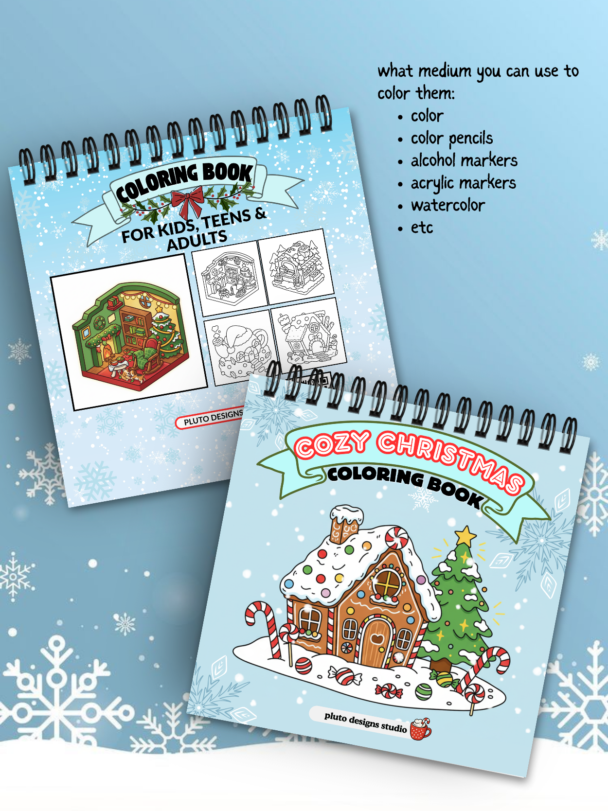Cozy Christmas Coloring Book – 60 Festive Illustrations | Relaxing Holiday Coloring Book