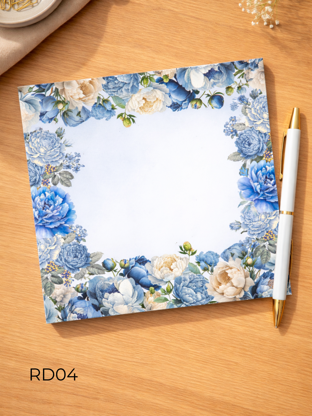 Vintage Floral Notepad 6x6 – Elegant Botanical Stationery Pad | Cute Desk Notepad with Cover