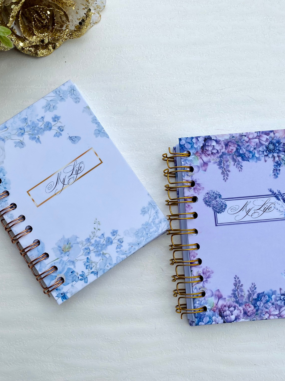 Romantic Floral 2026 Mini Planner Journal in Lavender and Blue Vintage (Undated)