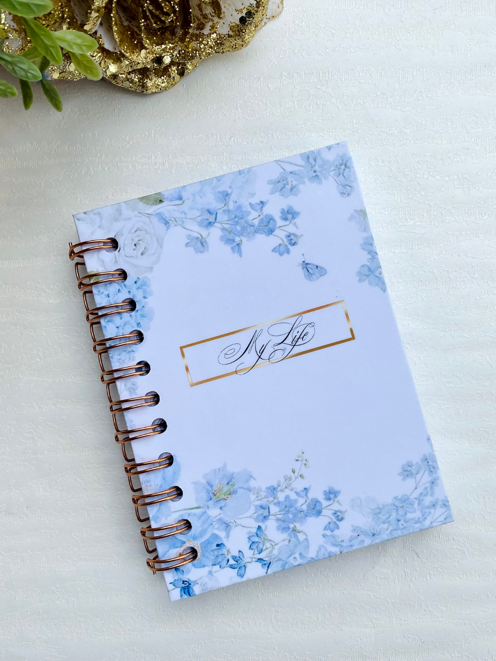 Romantic Floral 2026 Mini Planner Journal in Lavender and Blue Vintage (Undated)