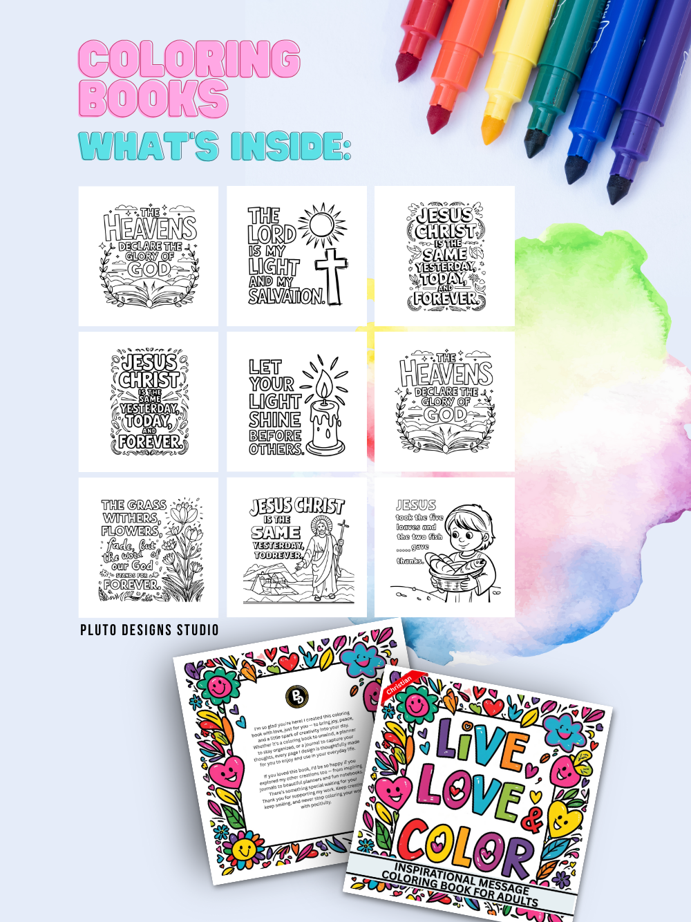 50 Inspirational Coloring Book for Adults: Christian Message Patterns to Color - Bold & Easy Positive Christians Affirmations for Adults Men Women & Teens