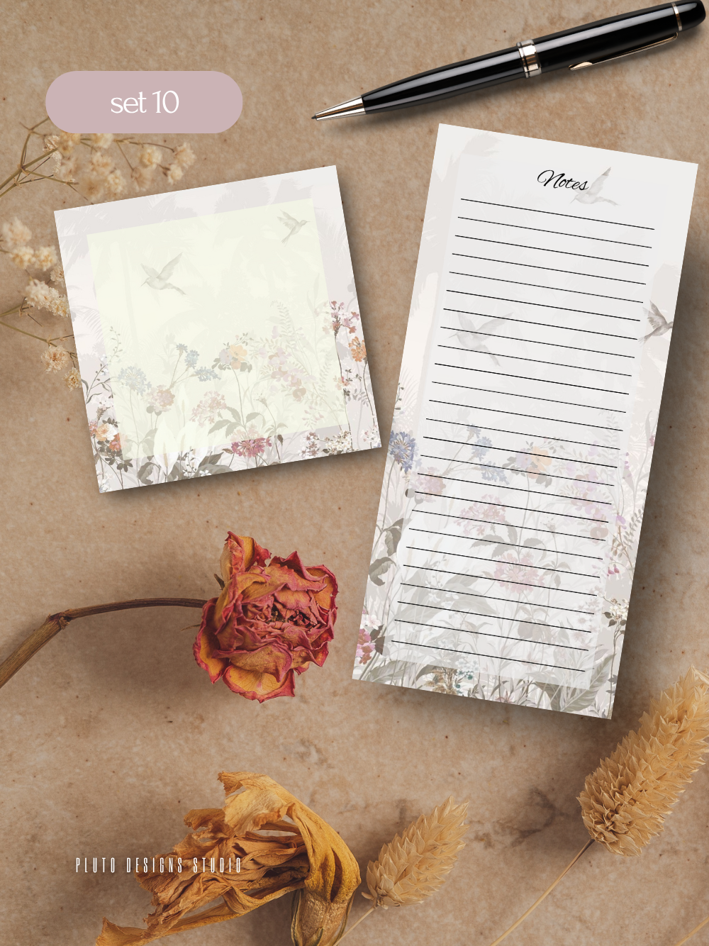 Floral Gardens Notepad set Writing Pad | Memo Pad