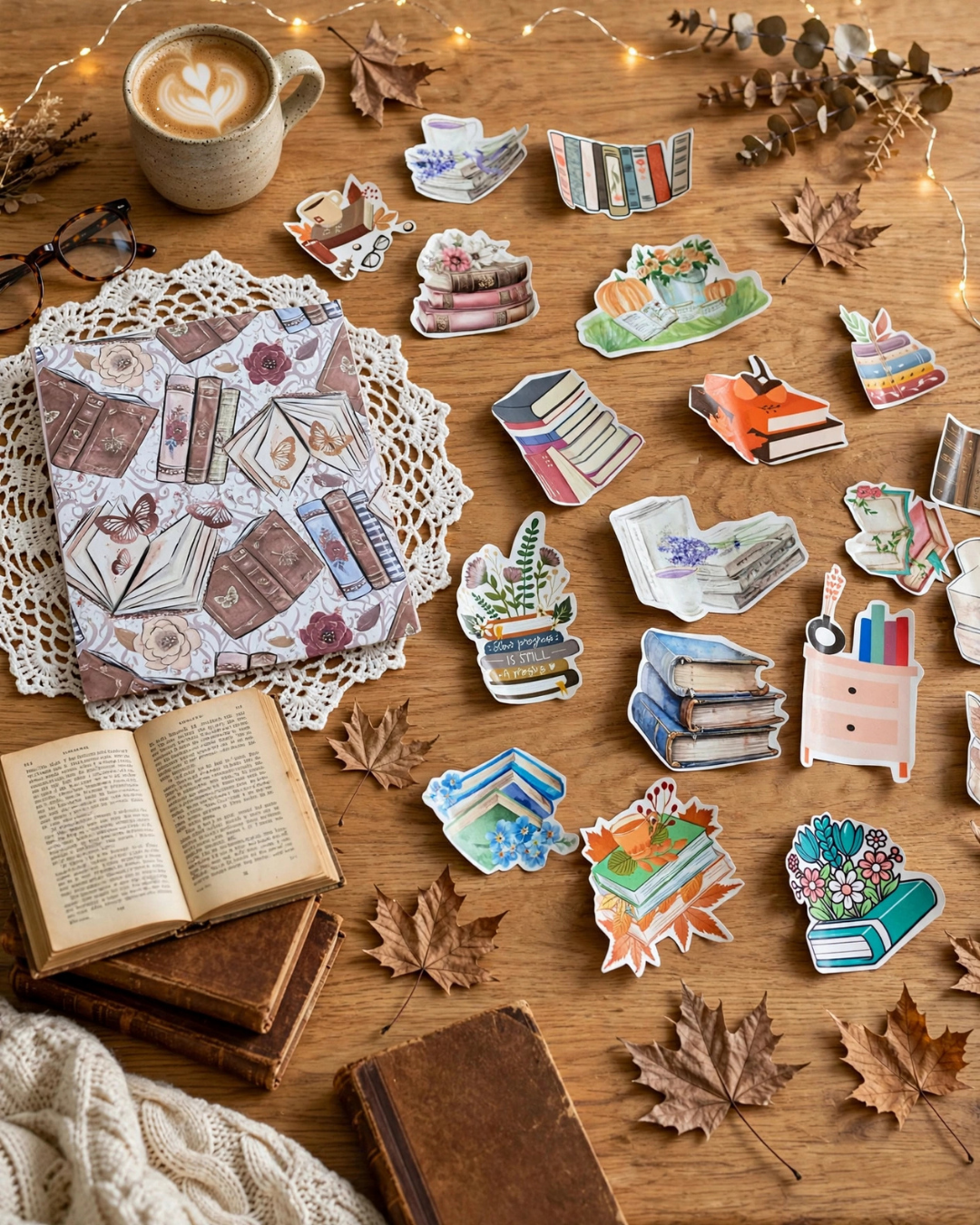 Book Illustrations for Book Lover Sticker | Stickers set