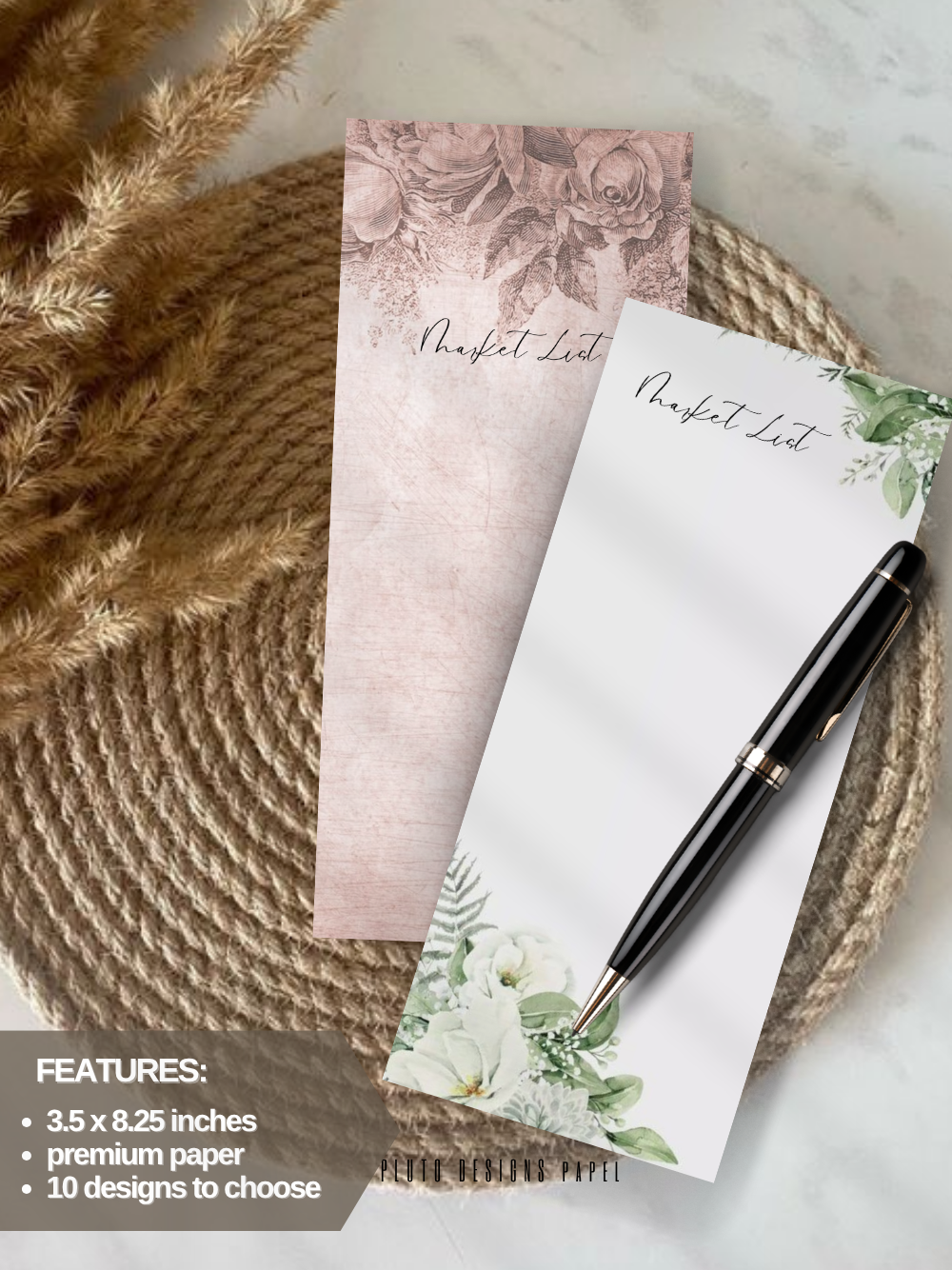 Flower Garden Market List Notepads (10 Pretty Designs)