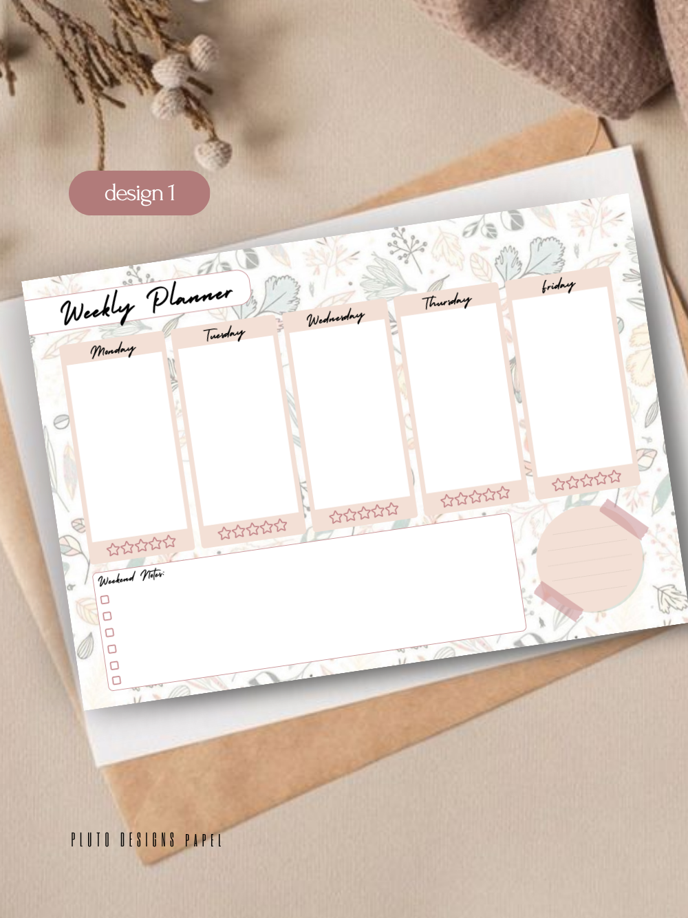 Cute Weekly & Monthly Planner for Goals and Desk Calendars