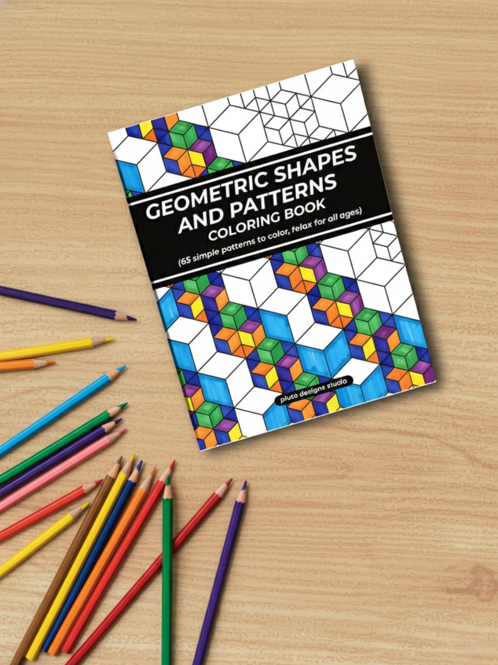 Easy Geometric Shapes & Patterns Coloring Book – 65 Relaxing Designs for All Ages