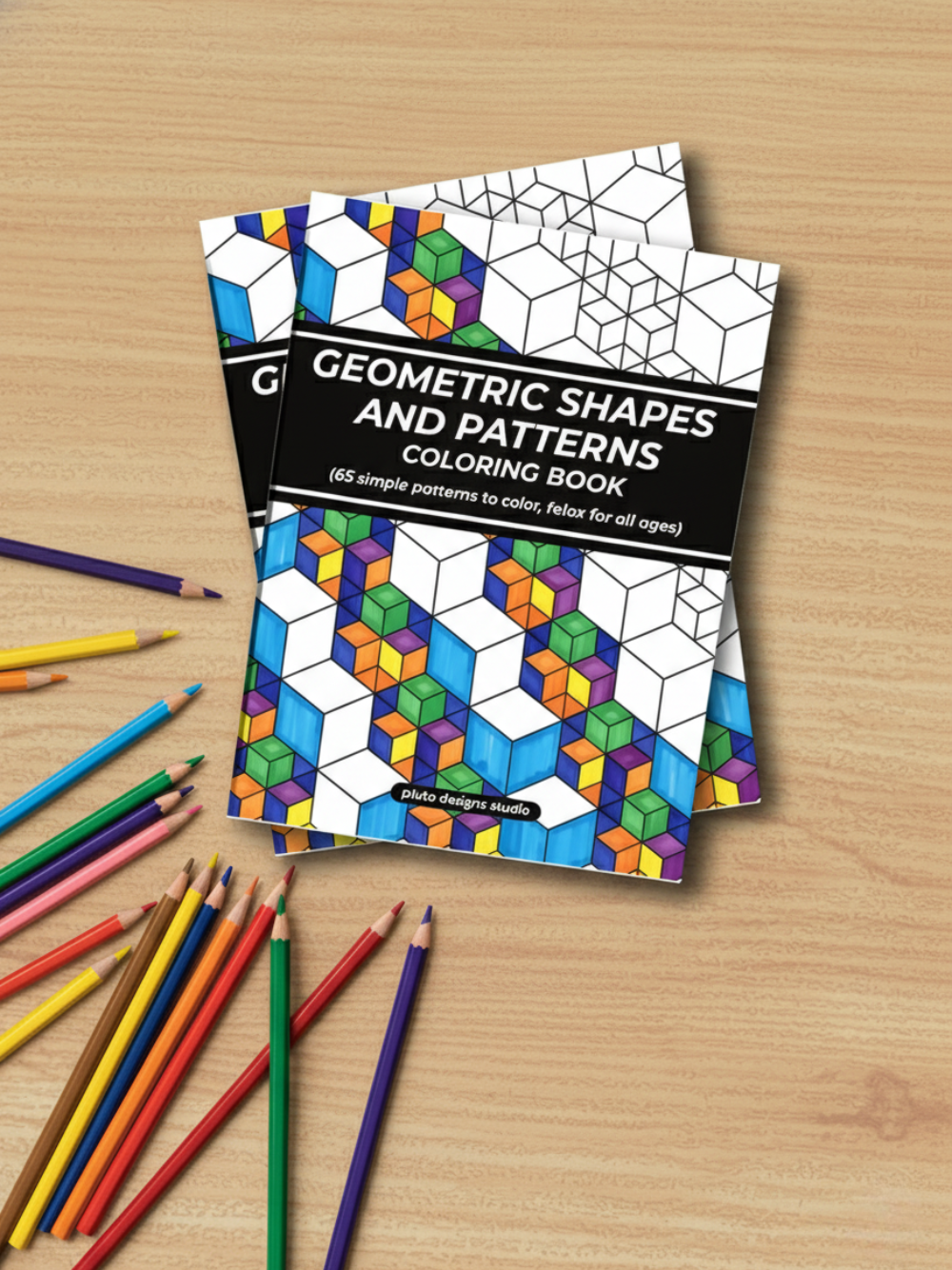 Easy Geometric Shapes & Patterns Coloring Book – 65 Relaxing Designs for All Ages