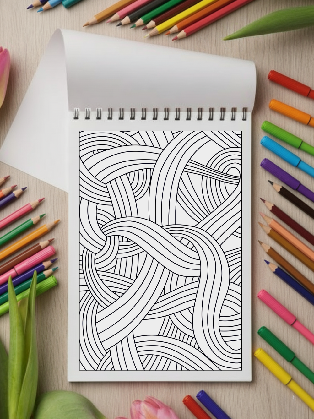 Easy Geometric Shapes & Patterns Coloring Book – 65 Relaxing Designs for All Ages