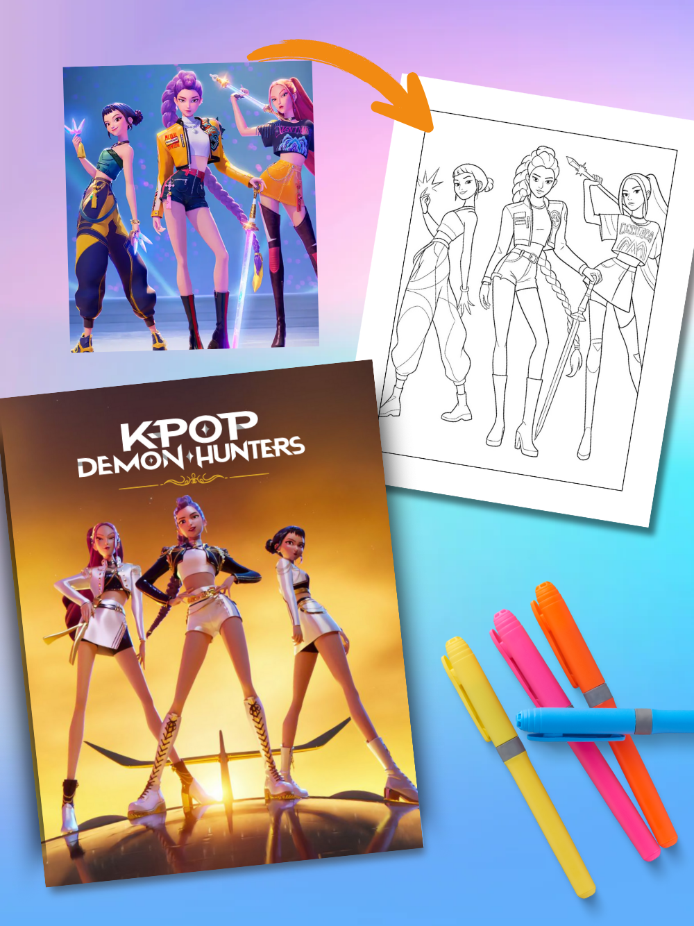 Kpop Demon Hunters Coloring Book – 53 Pages