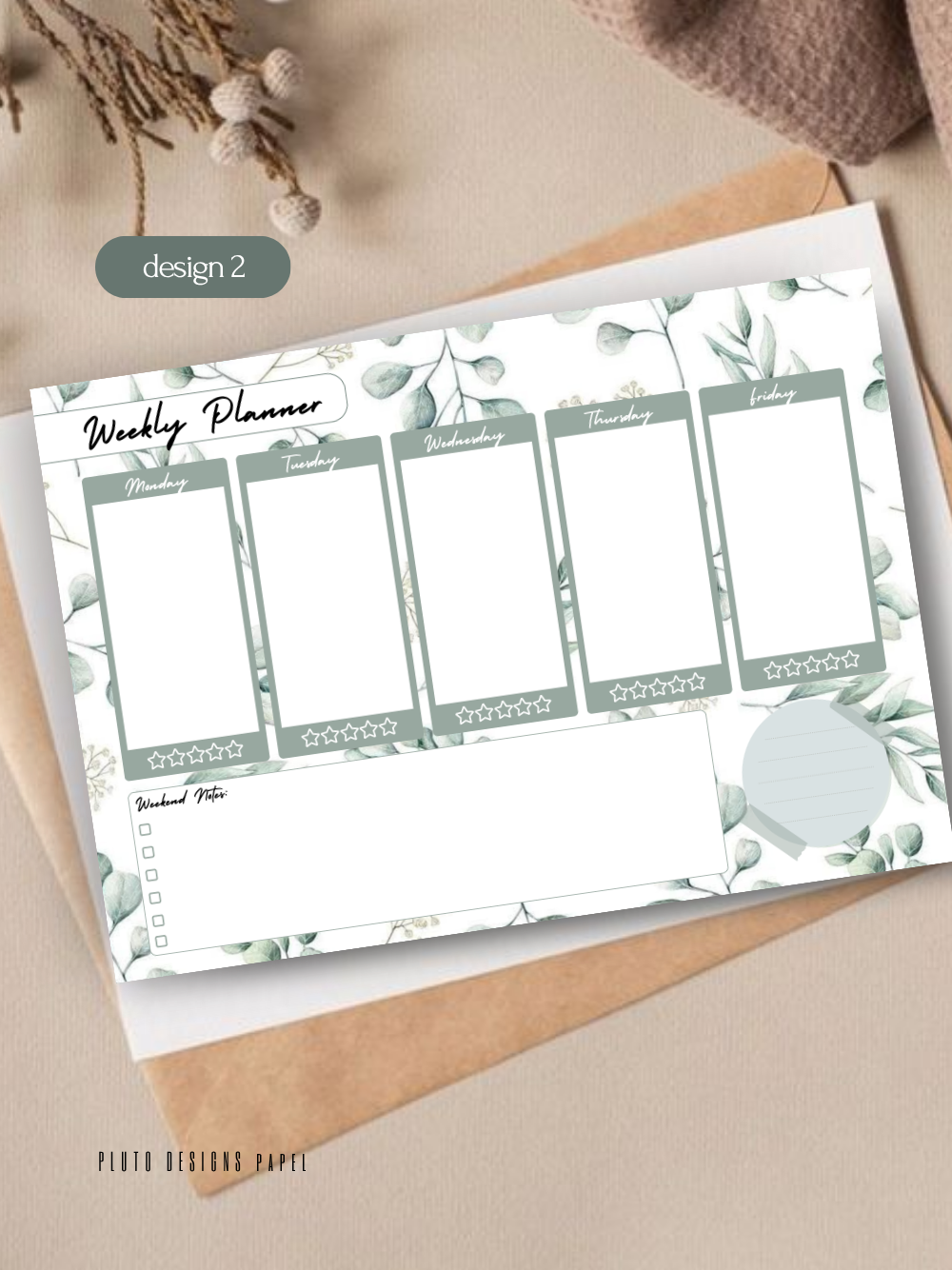 Cute Weekly & Monthly Planner for Goals and Desk Calendars