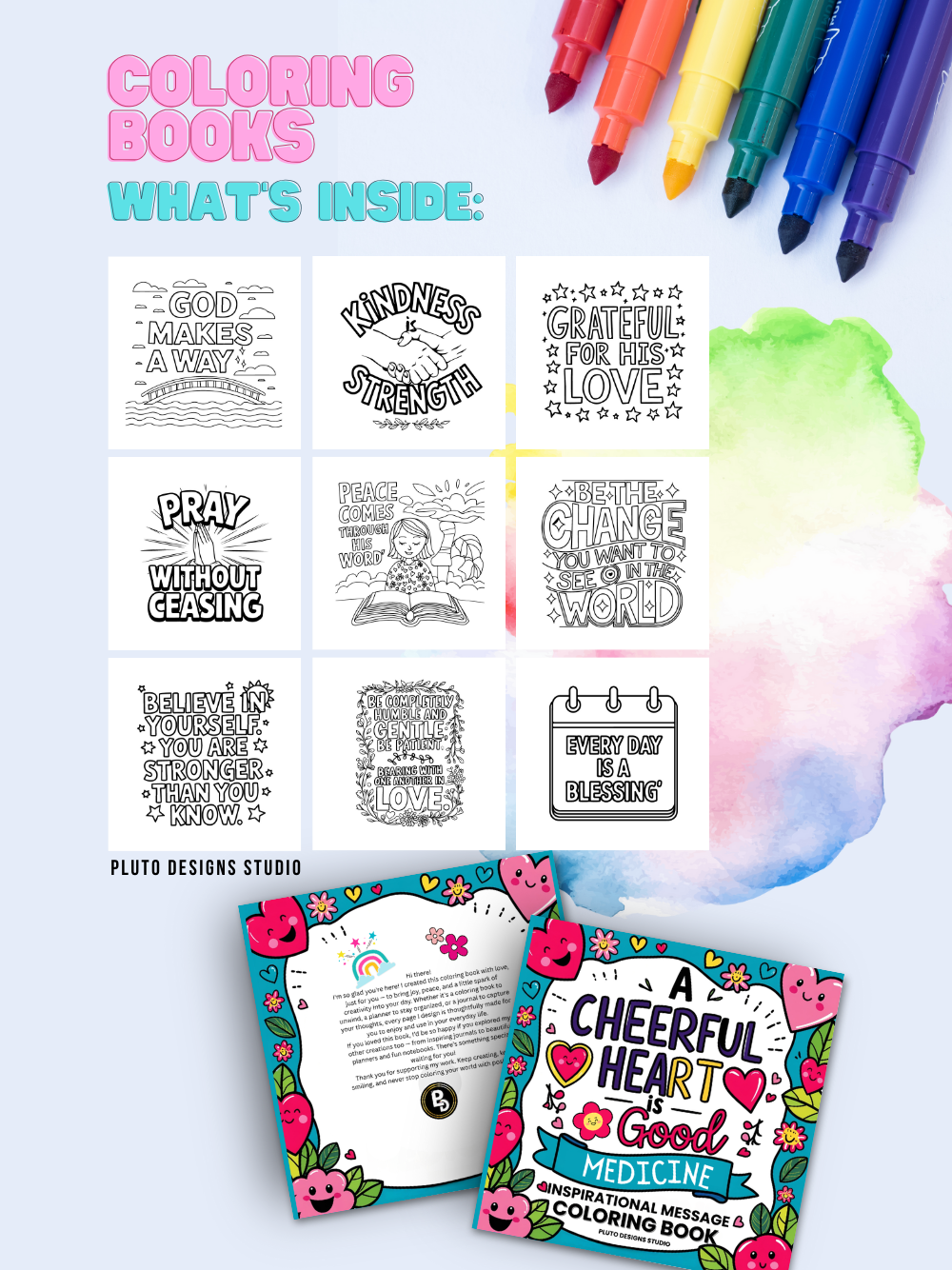 50 Inspirational Coloring Book for Adults: Christian Message Patterns to Color - Bold & Easy Positive Christians Affirmations for Adults Men Women & Teens