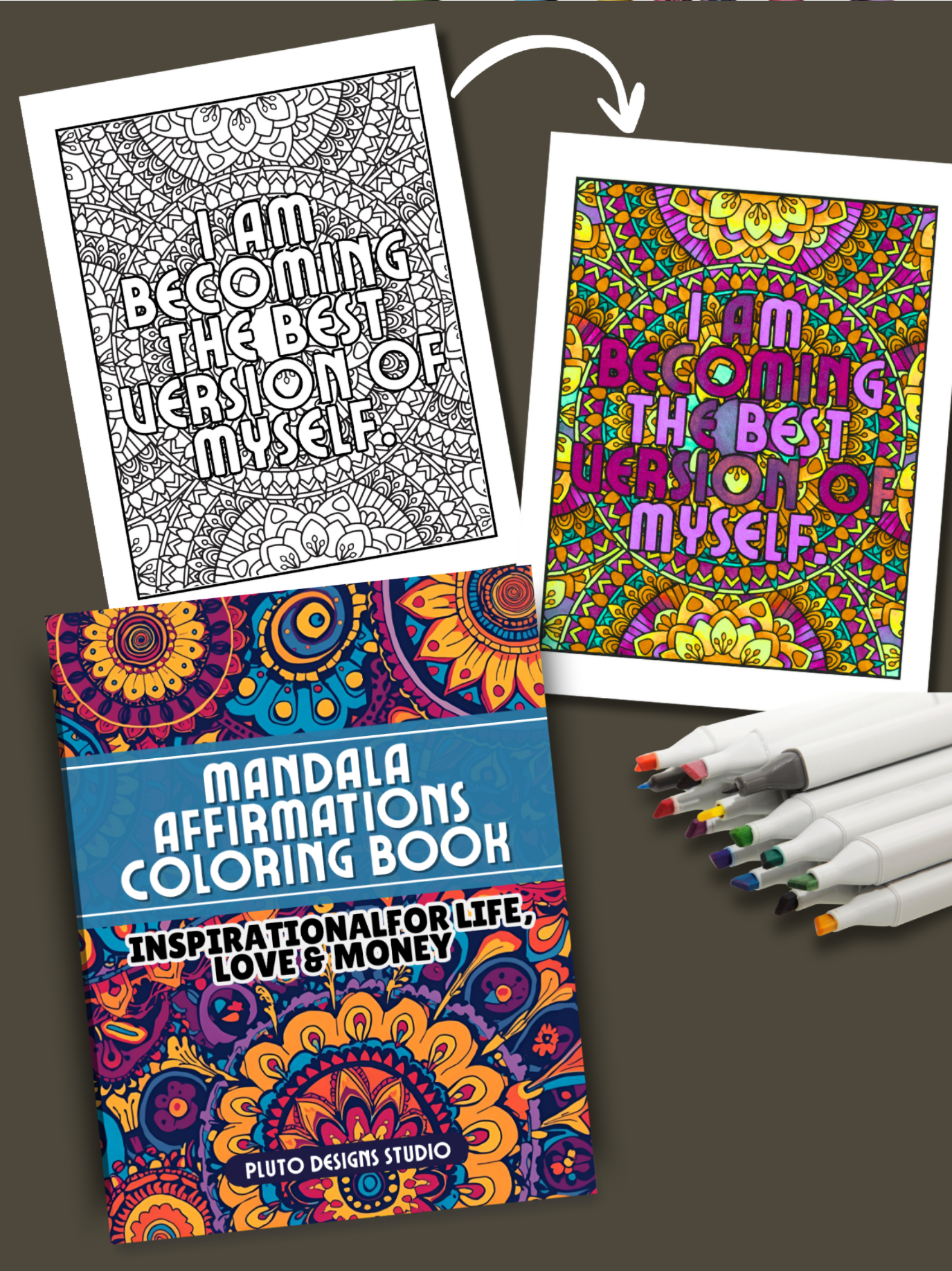 Mandala Affirmation Coloring Book: Gratitude Journal for Manifesting Intentions For Love, Money & Life