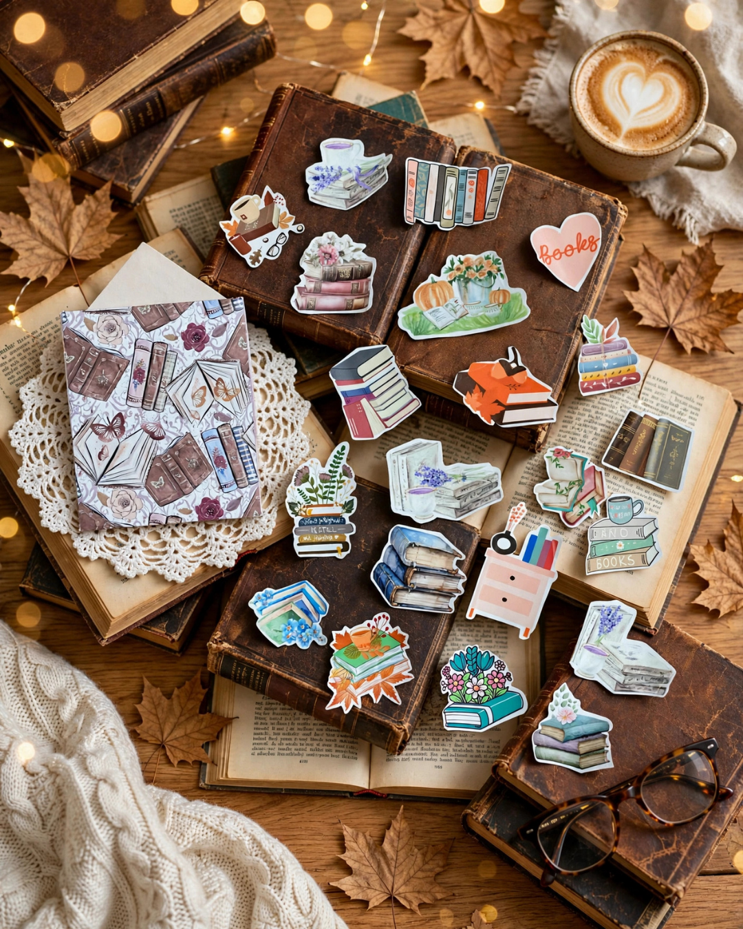 Book Illustrations for Book Lover Sticker | Stickers set