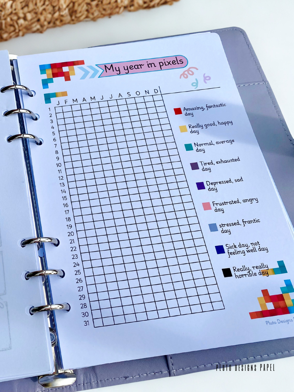 Undated Pastel Weekly Planner In Binder